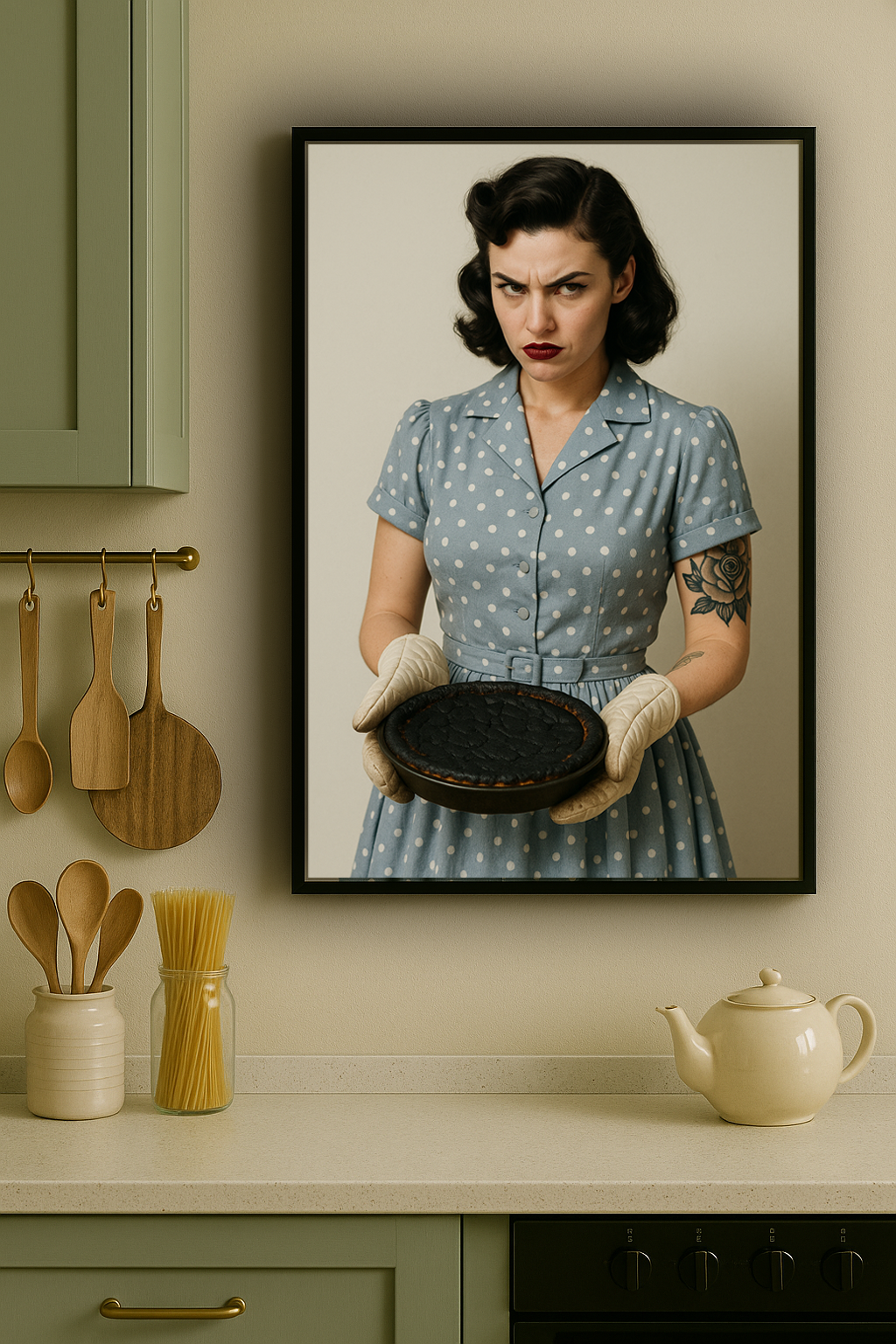 Bad Trad Wife - Pop Surrealism Art on Canvas