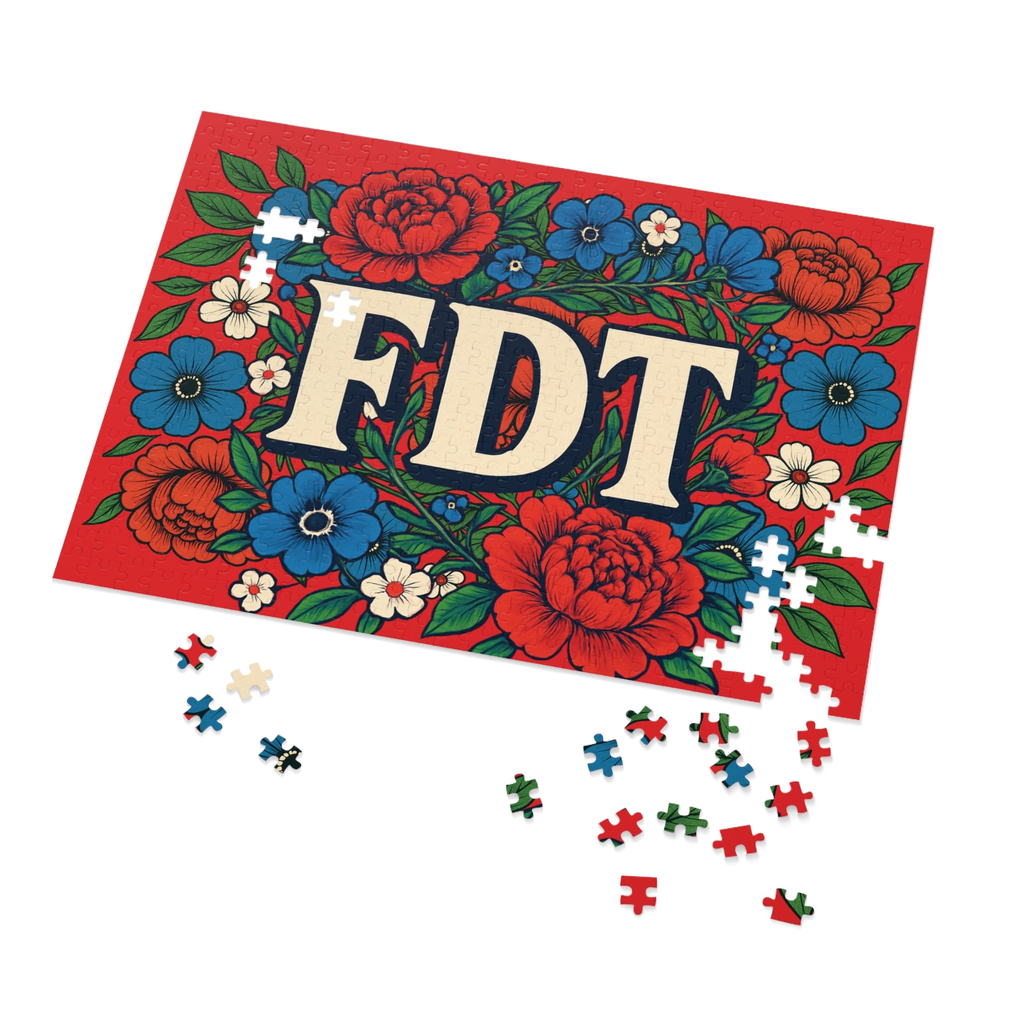 500pc - FDT Floral Jigsaw Puzzle with Tin