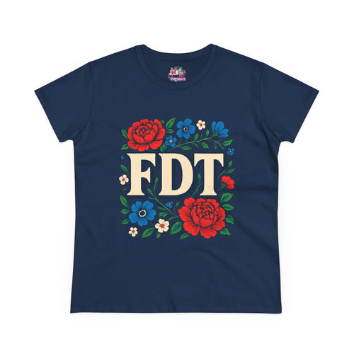 Floral 'FDT' Tee - Women's Midweight Cotton