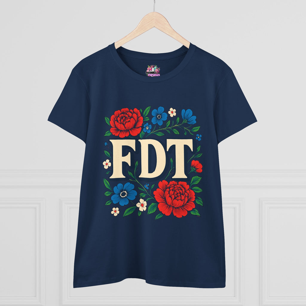 Floral 'FDT' Tee - Women's Midweight Cotton