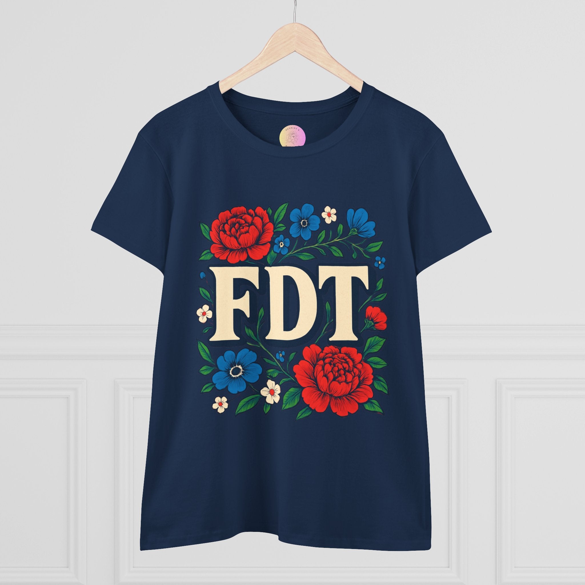 Floral 'FDT' Tee - Women's Midweight Cotton