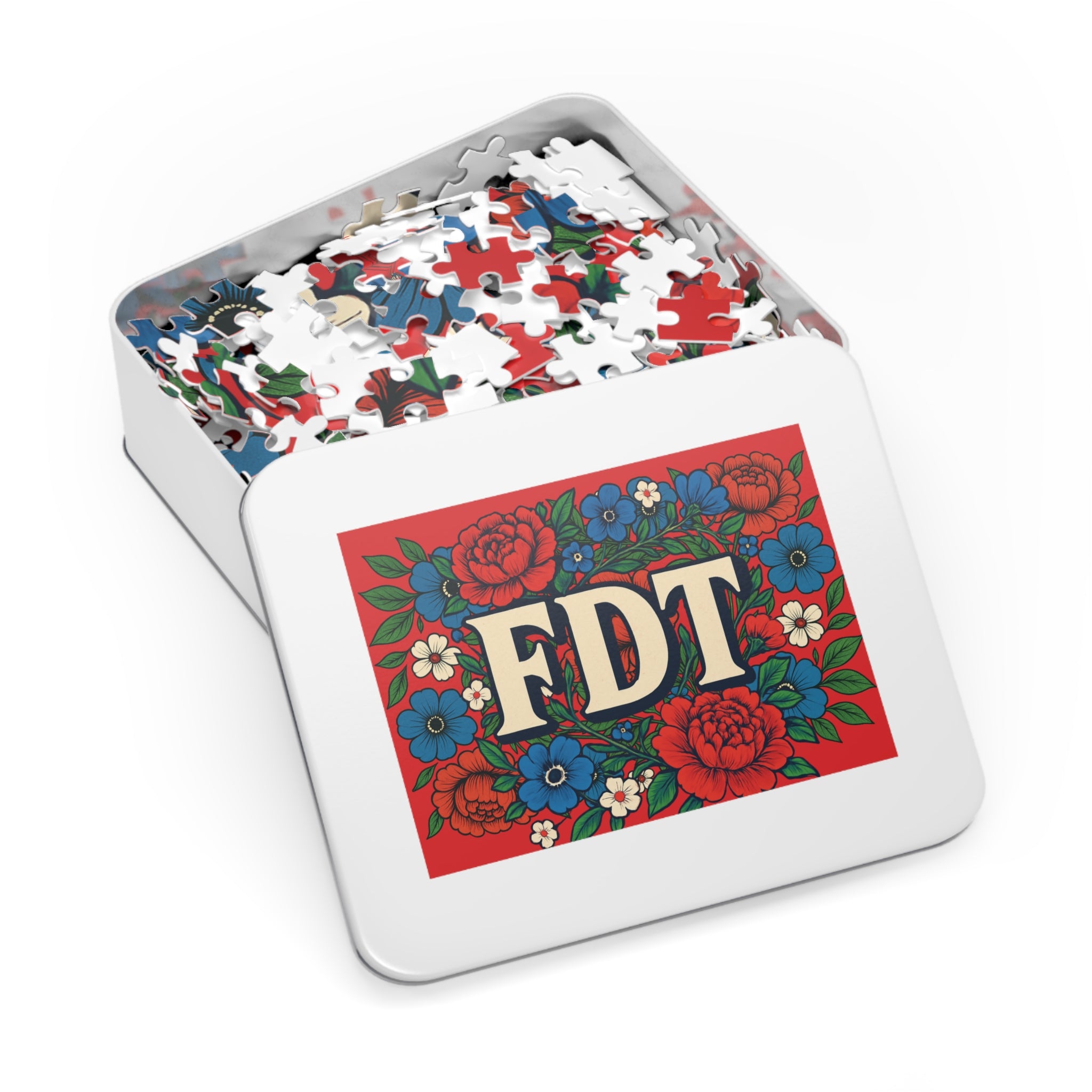 500pc - FDT Floral Jigsaw Puzzle with Tin