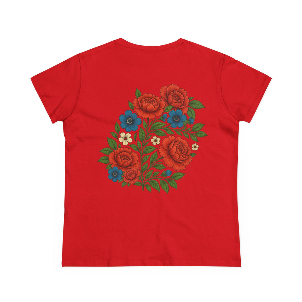 Floral 'FDT' Tee - Women's Midweight Cotton