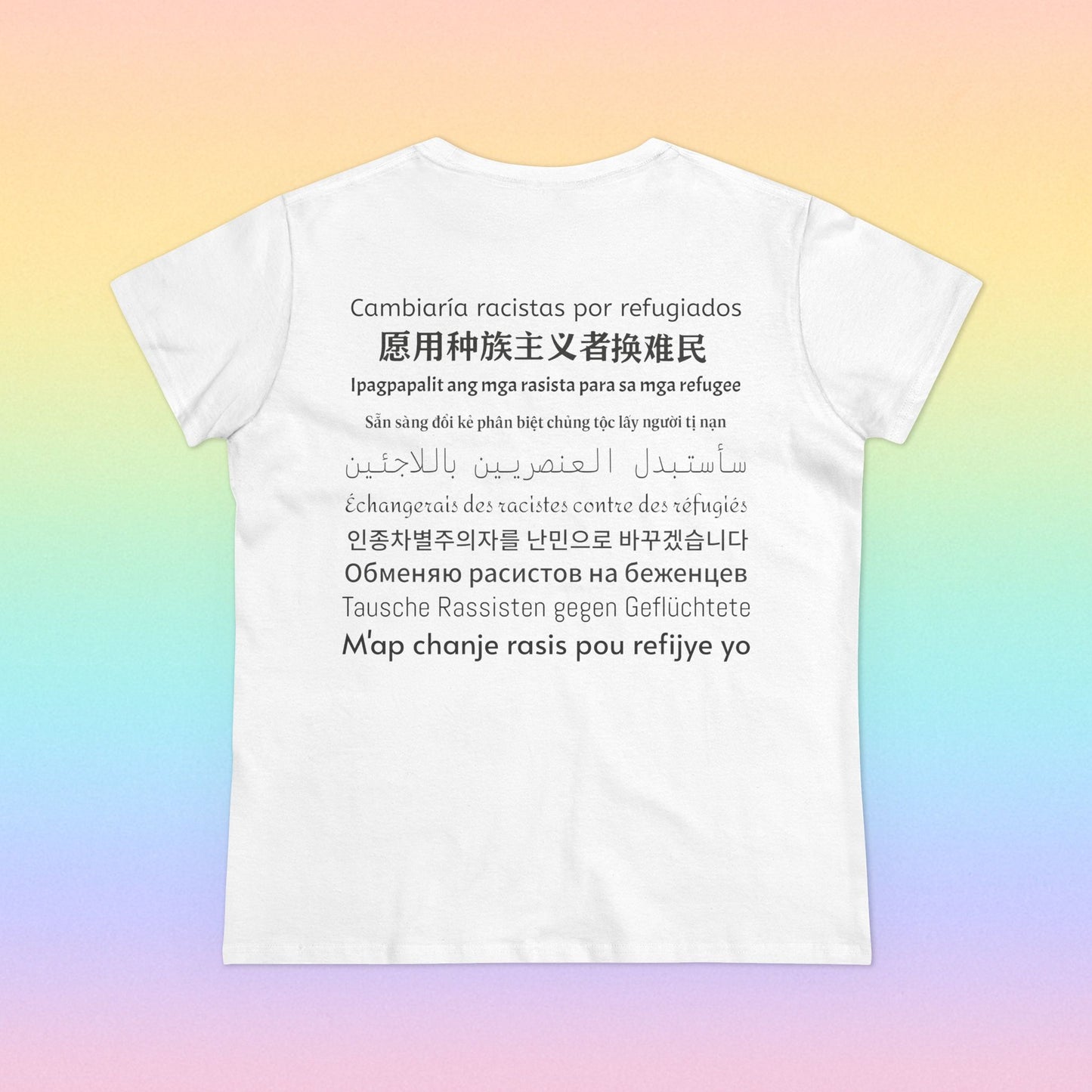 Will Trade Racists for Refugees White T-Shirt Back