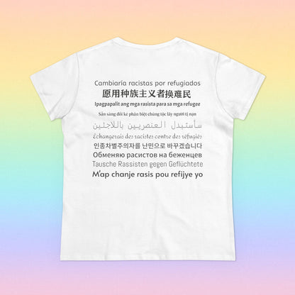 Will Trade Racists for Refugees White T-Shirt Back