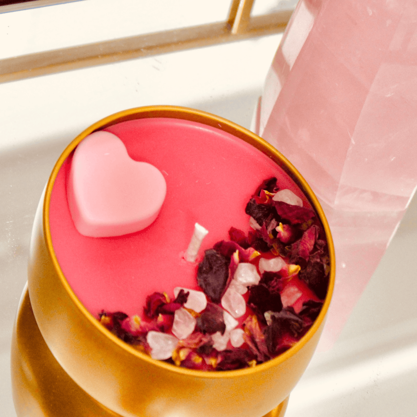 Self-Love Crystal Candle by Energy Wicks