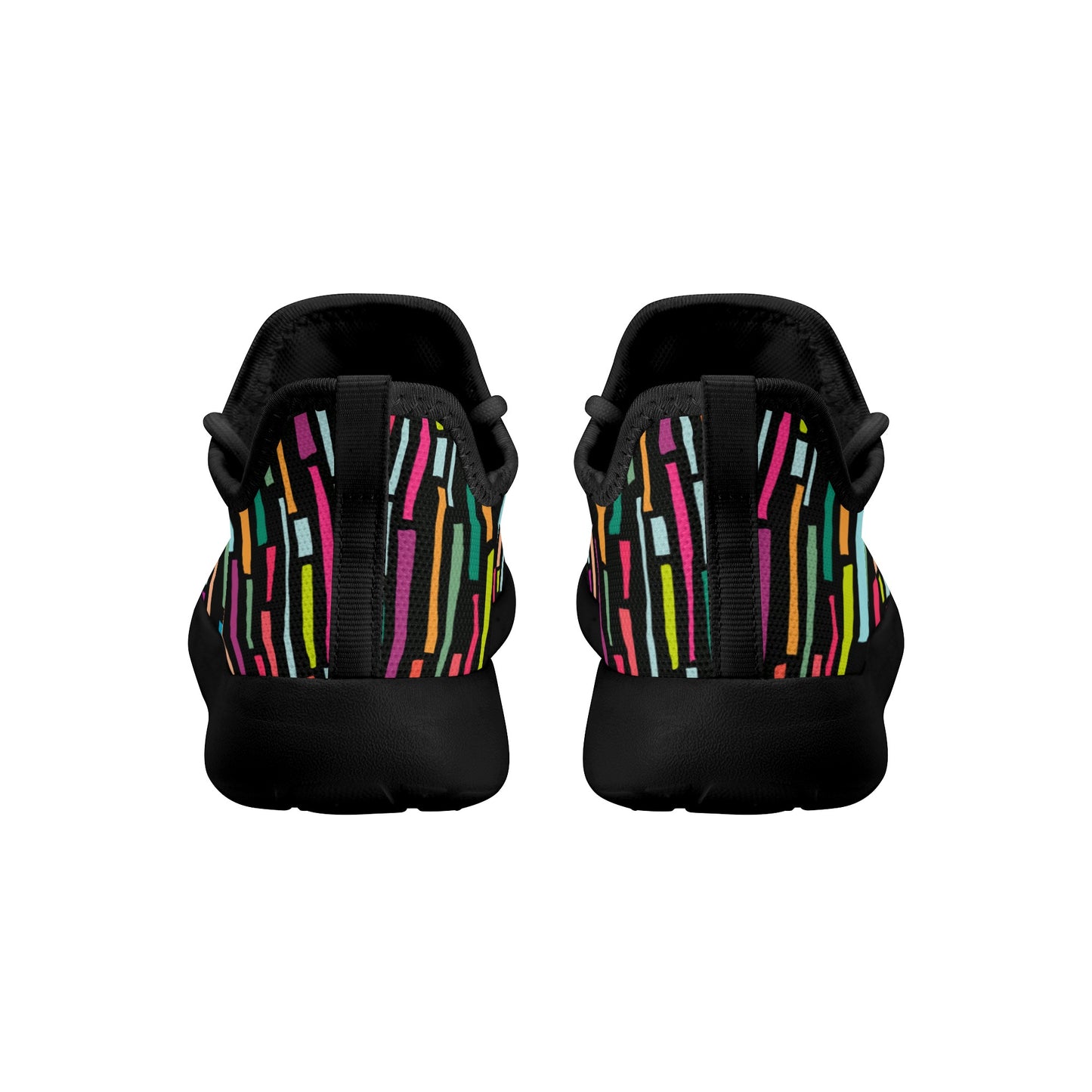 Inverted Lines of Color - Kids Mesh Knit Sneakers