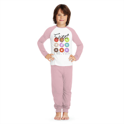 Sweet Dreams Doughnuts Kids' Pajama Set (Pink or Gray)